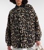 Leopard-print faux fur shirt