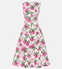 Mara floral taffeta faille midi dress