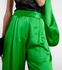 Pleated silk wide-leg pants