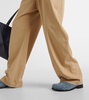 Draped cotton twill straight pants