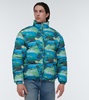 Quilted printed down jacket