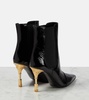 Patent leather ankle boots