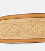 Leather-trimmed canvas belt