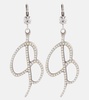 Logo crystal-embellished earrings