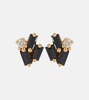 Fireworks 18kt gold earrings with black sapphires and diamonds