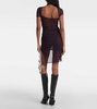 Asymmetric mesh minidress