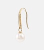 14kt gold drop earrings with diamonds and pearls