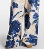 Floral cotton jersey wide-leg sweatpants