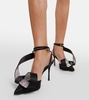 X Sergio Rossi embellished satin slingback pumps