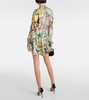 Printed silk shirt dress