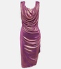 Draped metallic lamé minidress