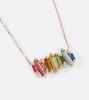 14kt gold necklace with diamonds and gemstones