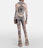 Tattoo Collection mesh jumpsuit 