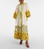 Gisela floral-print linen maxi shirt dress 