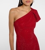 One-shoulder diamanté-embellished gown