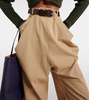 Draped cotton twill straight pants