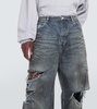 Distressed wide-leg jeans