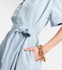 chambray midi shirt dress