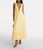 Stephanie pleated cotton-blend maxi dress