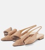 Le Cadeau suede slingback flats