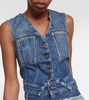 Cropped denim vest