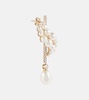 14kt gold earrings with diamonds and pearls