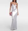 Metallic Jersey Lamé Gown