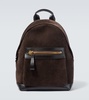 Buckley leather-trimmed suede backpack