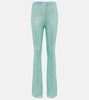 Beaded high-rise flared pants