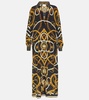 Printed silk crepe kaftan