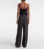 Paneled wool wide-leg pants