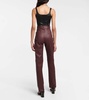 Terry high-rise straight leather pants