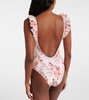 Ruffled paisley swimsuit