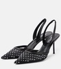 Lidia 80 embellished mesh slingback pumps