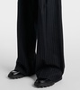 Pinstripe wool-blend wide-leg pants