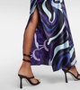 Marmo printed silk twill long dress