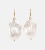 14kt gold drop earrings with baroque pearls