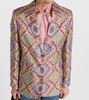 Printed single-breasted silk blazer