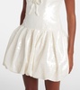 Bridal bow-detail sequined minidress