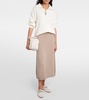 Wool and silk blend midi skirt