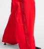 Crystal-embellished wool wide-leg pants