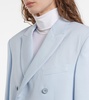 Double-breasted wool twill blazer