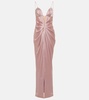 Draped satin gown