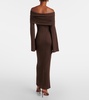 Off-shoulder silk-blend jersey maxi dress