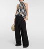 Wide-leg crepe pants