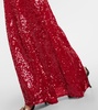 Bow-detail sequined maxi dress