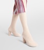 Atomic knitted knee-high sock boots