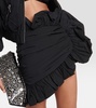 Ruffle-trimmed asymmetric miniskirt