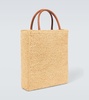 Logo raffia tote bag