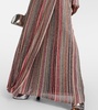 Metallic striped maxi dress 